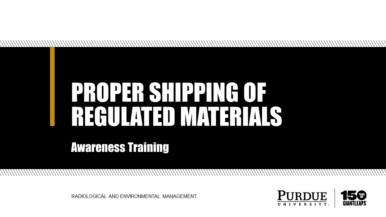 proper shipping of regulated materials video image